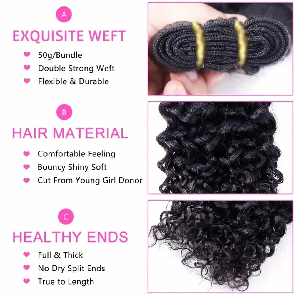 Water  Wave Human Hair Bundles Curly Hair Brazilian Weaving 28 30 32 Inch Natural Human Hair Remy Loose Deep Wave Hair Bundles
