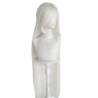 Synthetic 46Inch Black Straight Extra Long Stylish and Versatile Anime Cosplay Wig With Bangs For Daily Party Wear Wig Fashion