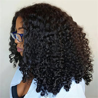 VSHOW Burmese Curly 3 IN 1 Half Wig Flip Over No Glue Install with Drawstring Beginner Friendly 100% Human Hair Natural Hairline