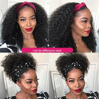 Headband Wig Human Hair Kinky Curly Glueless Wig 30 32 Inches Full Machine Made Curly Headband Bob Wig Human Hair Wigs for Women