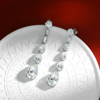 OEVAS 16.98cttw Moissanite Diamond Stud earrings Lab Grown 9*13mm Papalacha Drop Earrings For Women Sparkling Party Fine Jewelry