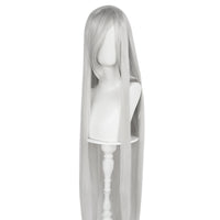 Synthetic 46Inch Black Straight Extra Long Stylish and Versatile Anime Cosplay Wig With Bangs For Daily Party Wear Wig Fashion