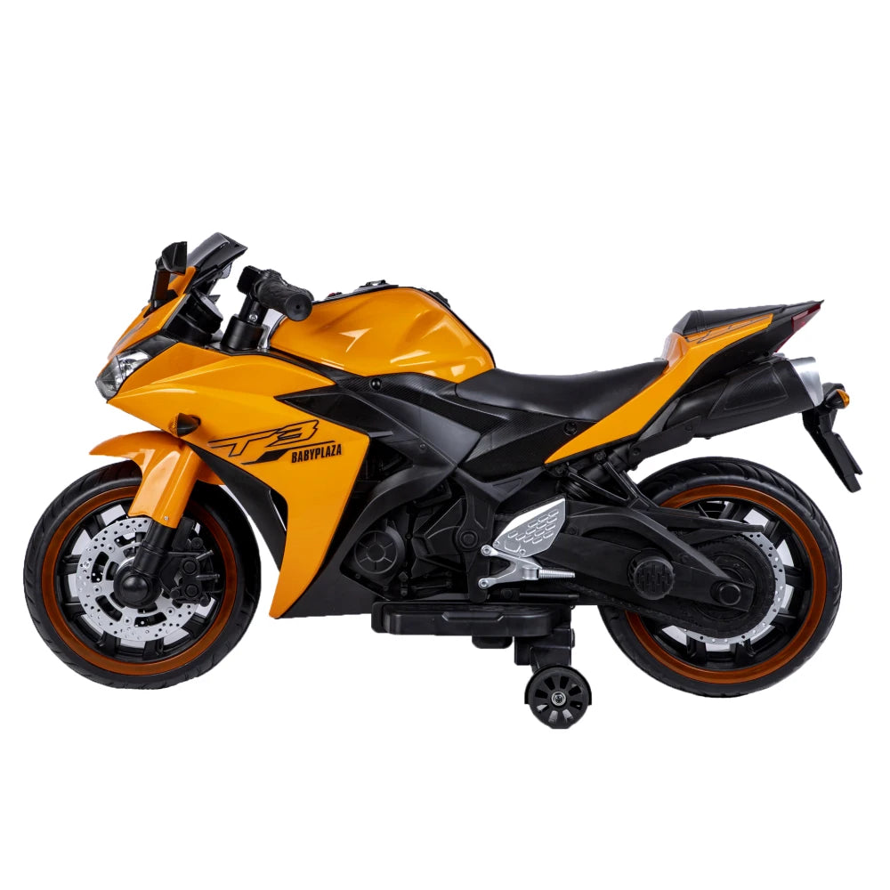 Electric Scooter/ 12 V Toys Kids Electric Scooter Boys Girls with Training Wheels/manual Throttle/ Drive by Hand/Lighting Wheels