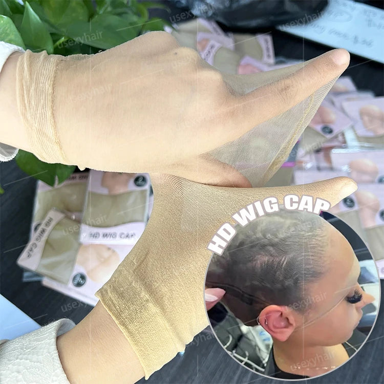 Custom LOGO Ultra Sheer Nylon Wig Caps Hd Lace Wig Cap Private Labels Fits Naturally to the Skin Wig Caps Wholesale