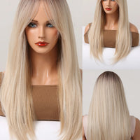 Wholesale Mix Blonde Pink Futura Synthetic Lace Front Wig 24 Inch  No Lace Heat Resistant Fiber Futura Hair Wig for Women