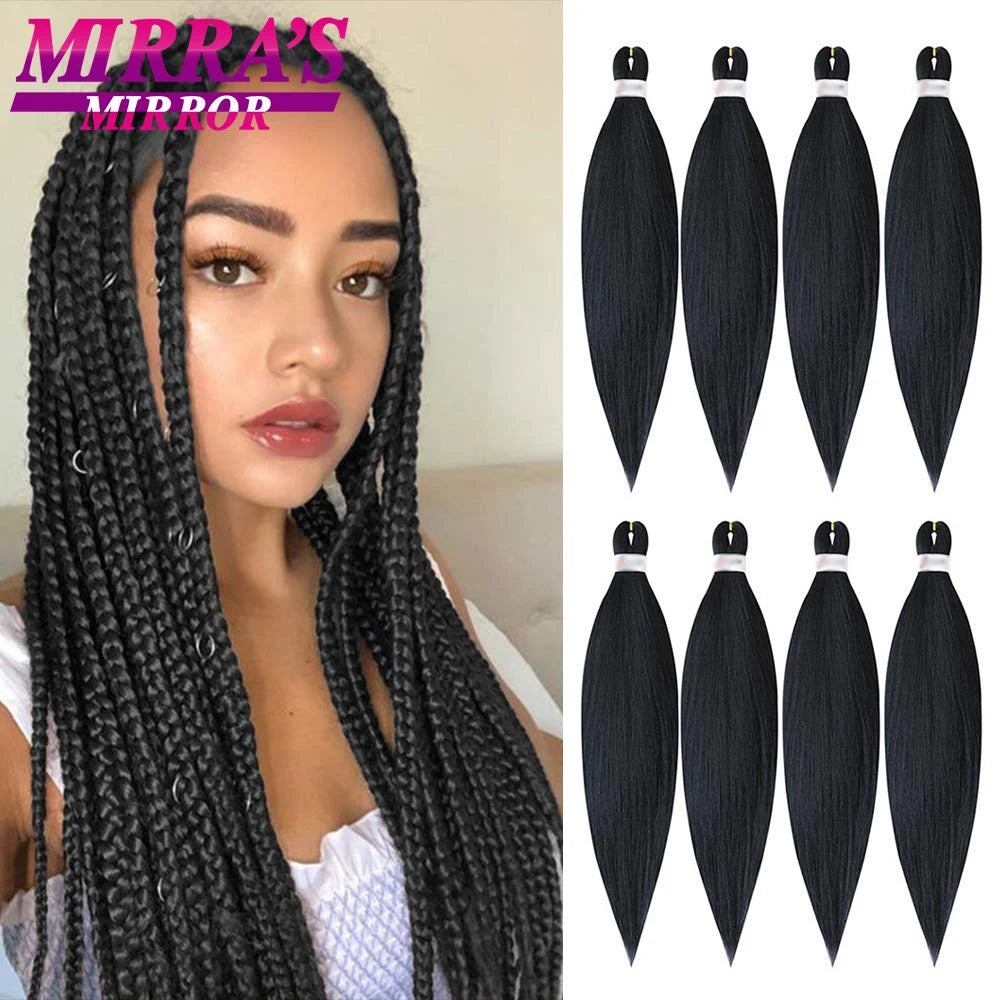Easy Jumbo Braids Hair Extensions Pre Stretched Braiding Hair Afro Synthetic Hair Strand Braid Hot Water Set 12/16/26/30/36 Inch