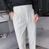 Napoli Men's Korean Version Slim-fit Autumn Retro High-waisted Business Solid Color Straight-leg Casual Men's Long Suit Pants