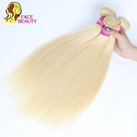 Facebeauty 613 Honey Blonde Peruvian Straight Remy Hair Weave Bundles 1/3/4 Pcs Lot Human Hair Extensions 8 - 40 inch Can Be Dye