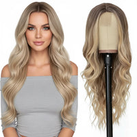 13x4 HD Lace Front Wig 26 Inch Heat Resistant Synthetic Wig - Middle Part Long Curly Hair for Women, Daily Use & Party Wear