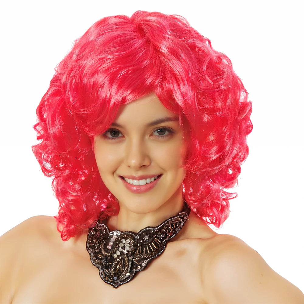 60s Retro Beehive Blonde Wig High Volume Updo Short Hairpiece for Women Cosplay Party Costume Fashion Synthetic Wig with Bangs