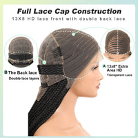 13X8 HD Lace Front Box Braided Wigs for Women Lemonade Cornrow Braids Wigs with Baby Hair Synthetic Lace Frontal Braid Wig 36"