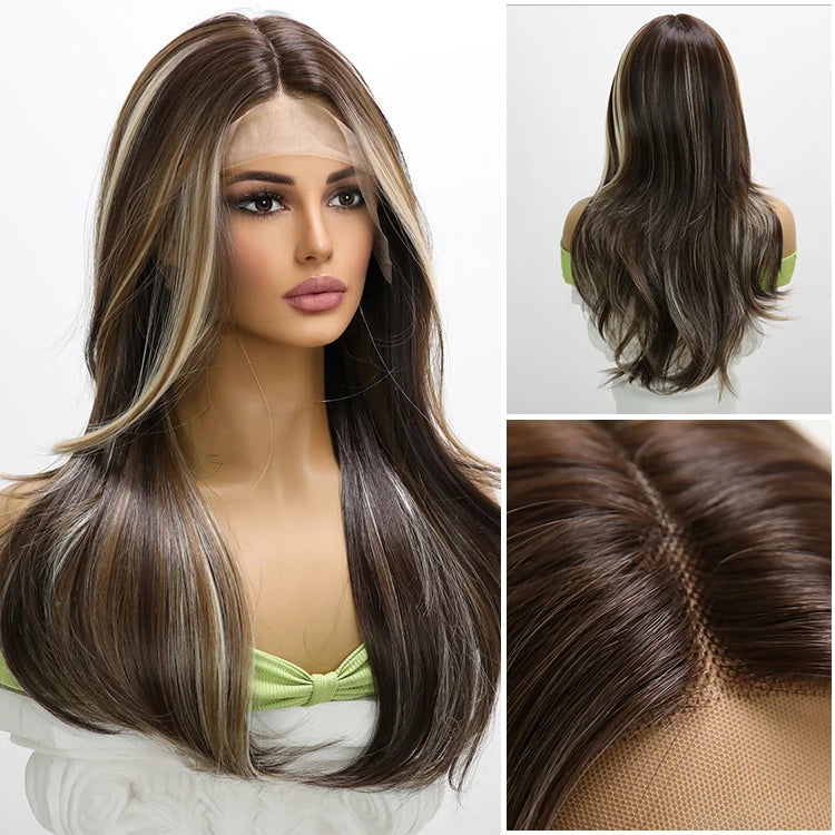 2025 Hot Selling T-shaped Lace Wig Natural Fiber Synthetic Woman Wigs Cheap Hair Wigs for Women SM9239