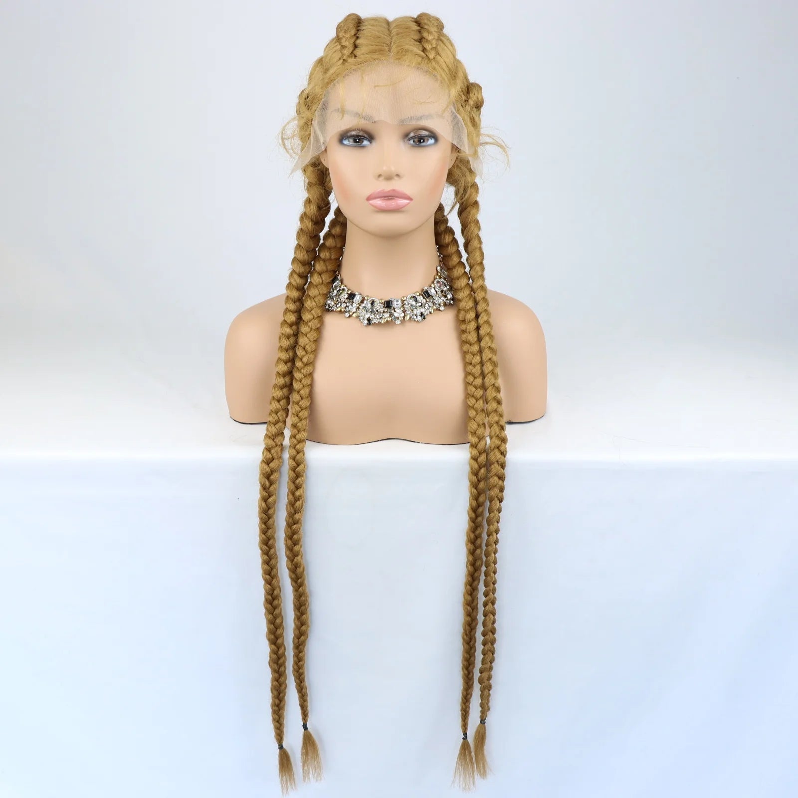 Long Headband Synthetic Braided Wigs With Curly Faux Locs Crochet Braiding Hair Dreadlocks Wrap Wigs for Black Women