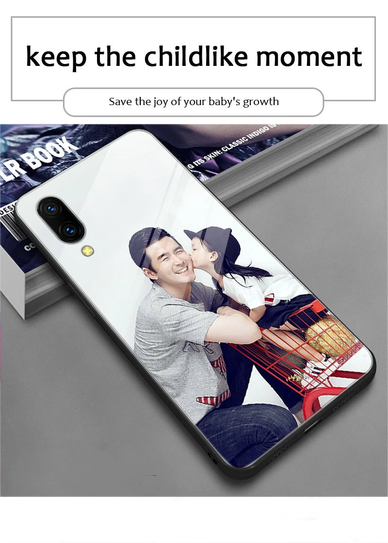 Custom Personalized Phone Cases For Apply iphone 11 Pro Max 6 6s Plus Clear Cover DIY Photo Picture Design Glass Silicone Fundas