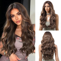 13*6 HD Lace Wig Synthetic Future Fiber Soft Wig Long Straight Mixed 180% Density Ombre Blonde Mixed Multi-Color Stripes