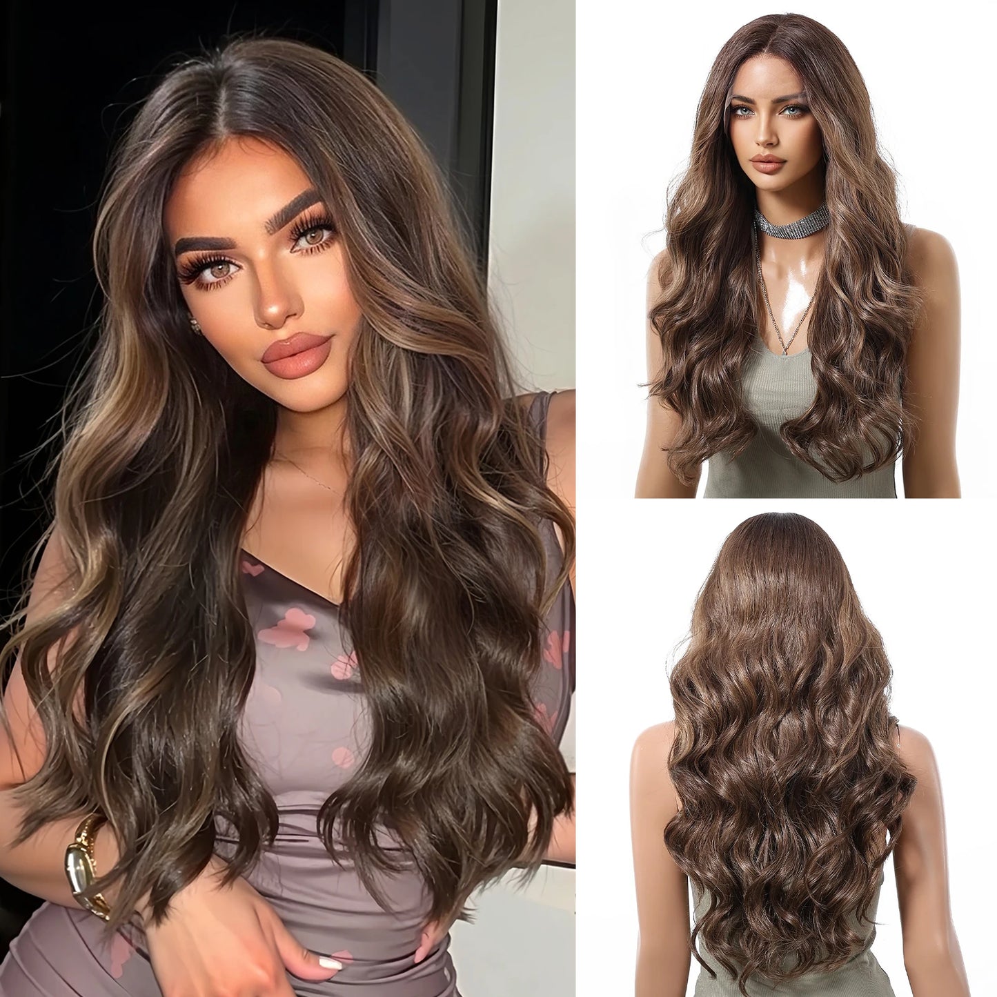 13*6 HD Lace Wig Synthetic Future Fiber Soft Wig Long Straight Mixed 180% Density Ombre Blonde Mixed Multi-Color Stripes