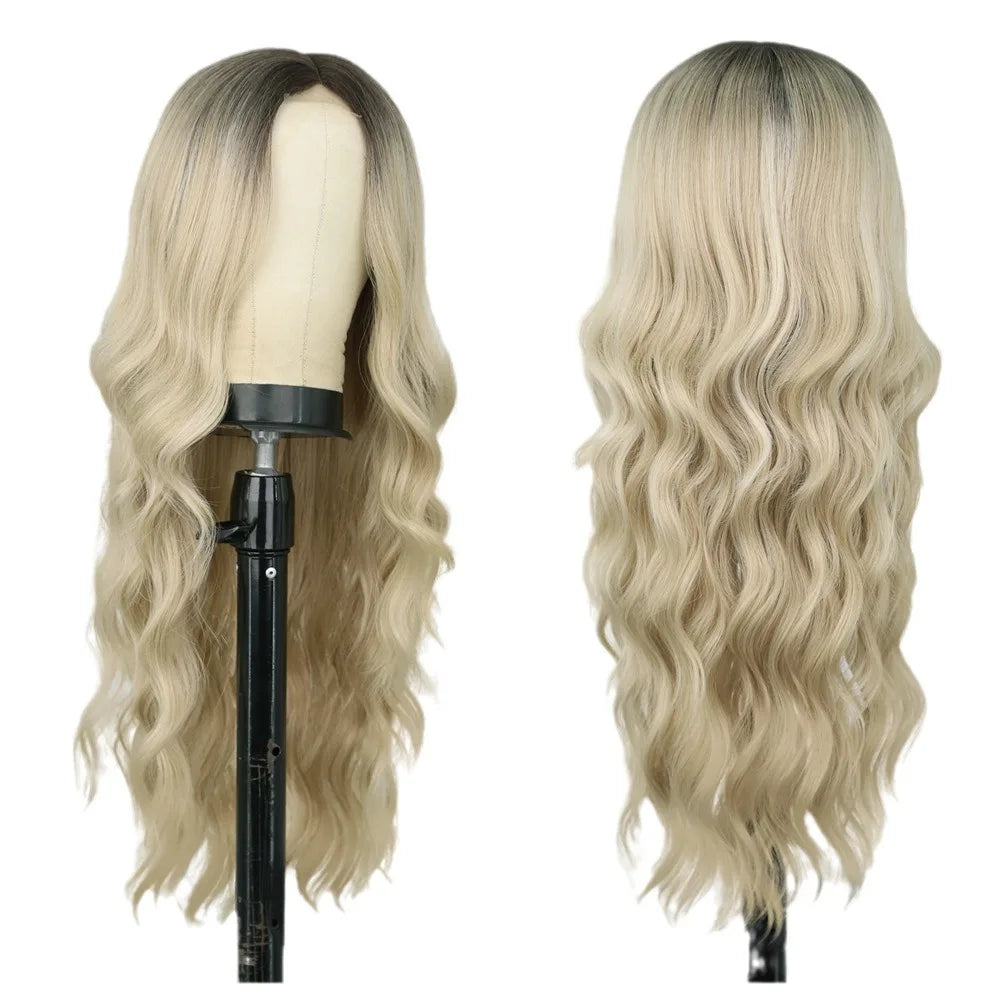 Long Wavy Wigs Wholesale Natural Wave Curly Lace Frontal High Temperature Silk Cos Wig for Halloween Holiday Parties