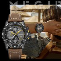 MEGIR Casual Watch Men Top Brand Luxury Chronograph Quartz Wristwatch Leather Strap Army Sport Watches Relogios Masculio 2130