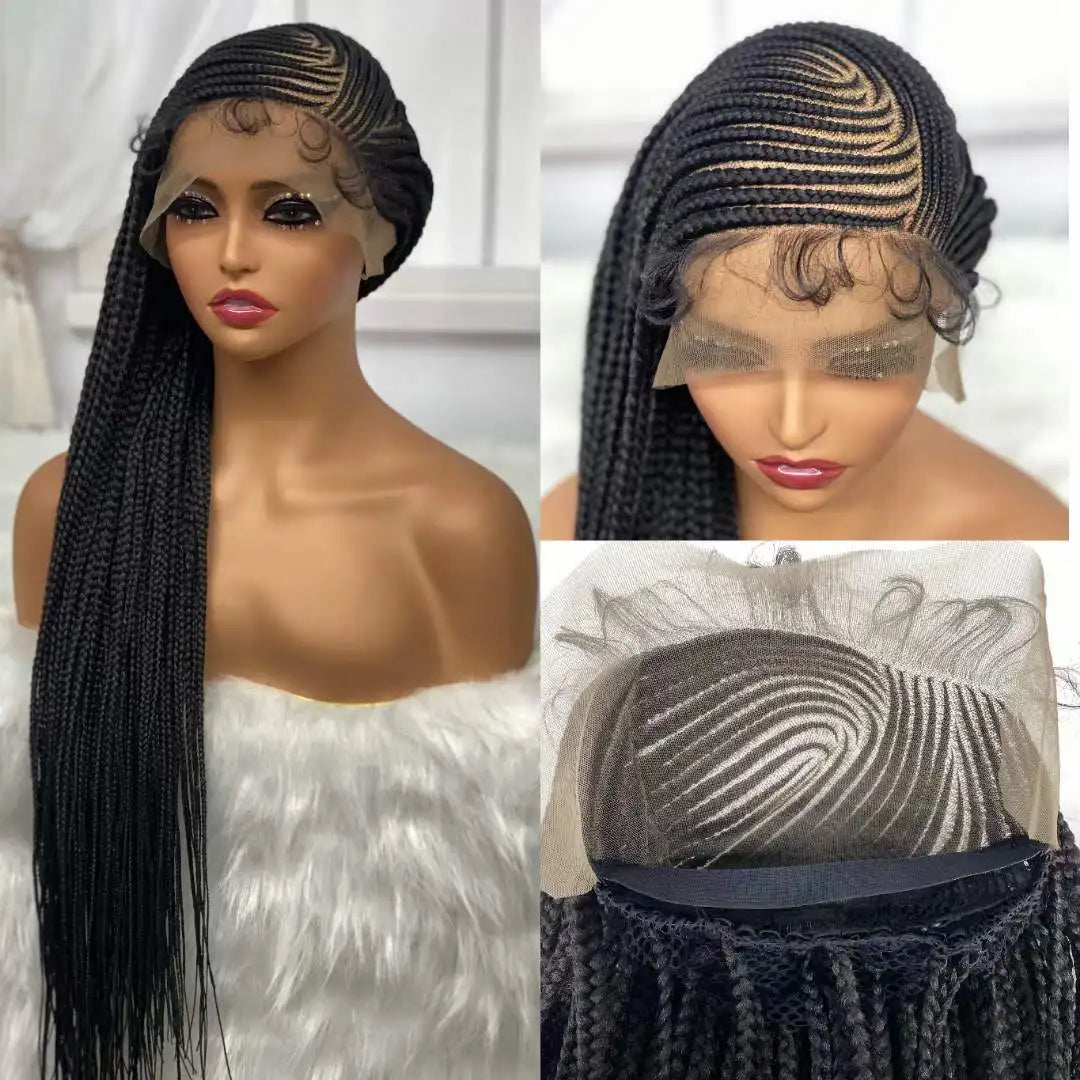 36inch Synthetic Braid Lace Front Wigs for Women Glueless African Box Braided Laces Wigs Vendors Wholesale