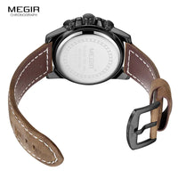 MEGIR Casual Watch Men Top Brand Luxury Chronograph Quartz Wristwatch Leather Strap Army Sport Watches Relogios Masculio 2130