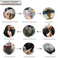 Q6  Swiss Lace Front&Pu Natural Hairline 1B40 1B65 Gray Black Men Toupee 24mm Curly Male Wigs Ash Blonde Human Hair Prosthesi