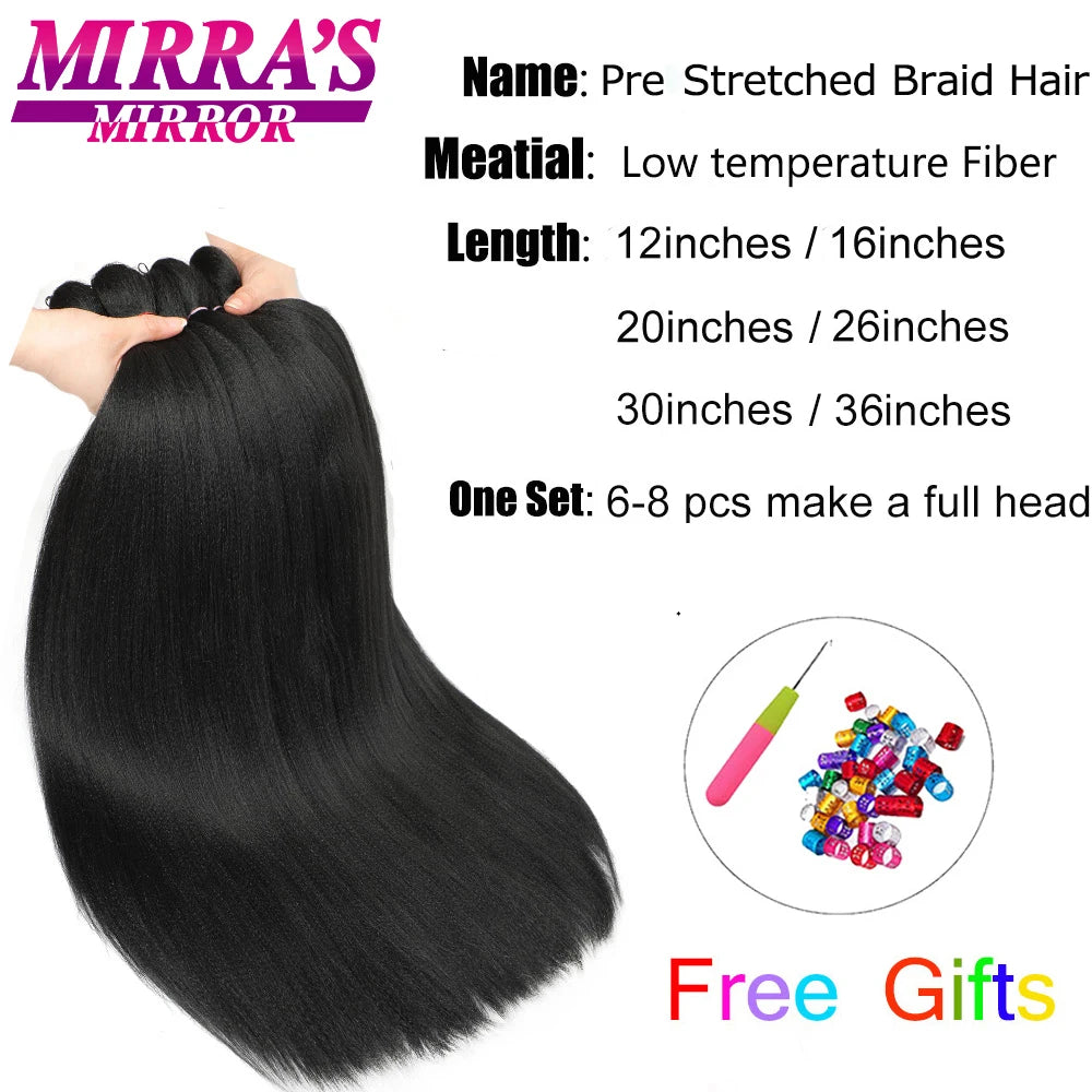 Easy Jumbo Braids Hair Extensions Pre Stretched Braiding Hair Afro Synthetic Hair Strand Braid Hot Water Set 12/16/26/30/36 Inch