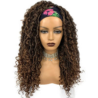 Long Headband Synthetic Braided Wigs With Curly Faux Locs Crochet Braiding Hair Dreadlocks Wrap Wigs for Black Women