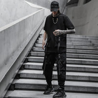 2021 Mens casual ribbons techwear cargo pants with many pockets man harajuku vintage punk harem pants hip hop trousers