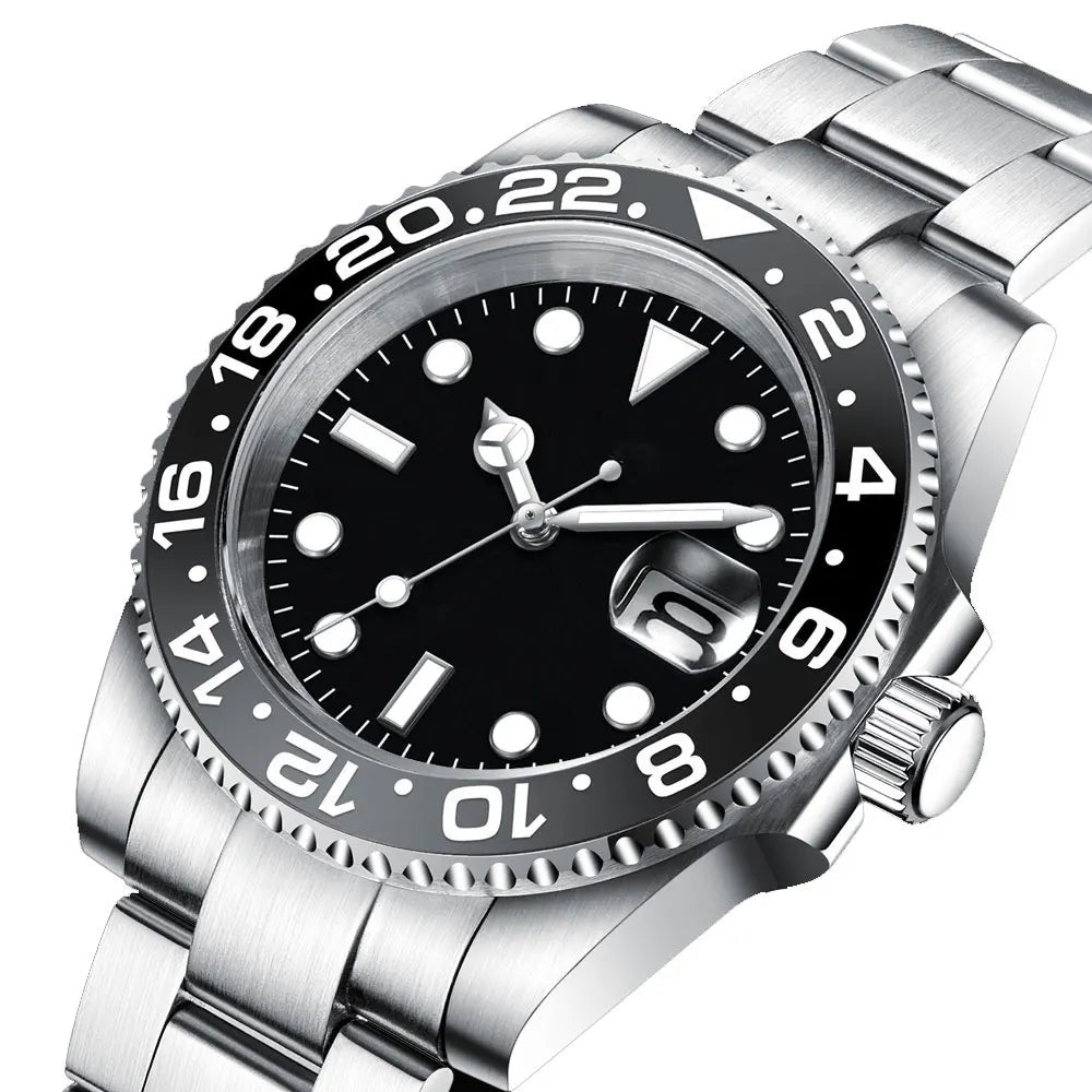 DIY Custom Logo 40MM Sapphire  8215Automatic NH35Mechanical MensRelogio Masculino WristWatch Sterile Dial Ceramic 10Bar Luminous