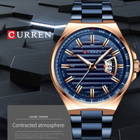 CURREN  Man Brand Luxury Watch Stainless Steel Band Quartz Wristwatch Auto Date Clock Male with box