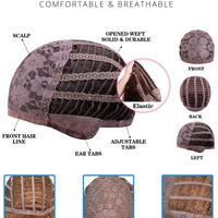 VICWIG Synthetic Hair Long Wavy Purple Green Black Blue Brown Cosplay Wig with Bangs for Women