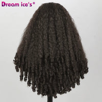 24inch U Part Synthetic Braided Hair Wig for Black Women Long Texture with Unique Curls Heat Resistant Hair Wig Clip in Half Wig
