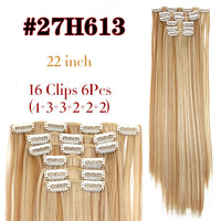 Alileader Synthetic Hair 16 Clip In Hair Extension Clip For Women 6Pcs/Set Hair Extension Clip In Ombre Fake Hairpiece Long Wavy