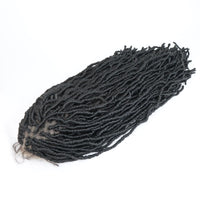 Braided Lace Front Wigs for Black Women 26inch Goddess Wavy Locs Crochet Braid Hair Soft Faux Locs Dreadlocks Synthetic Lace Wig