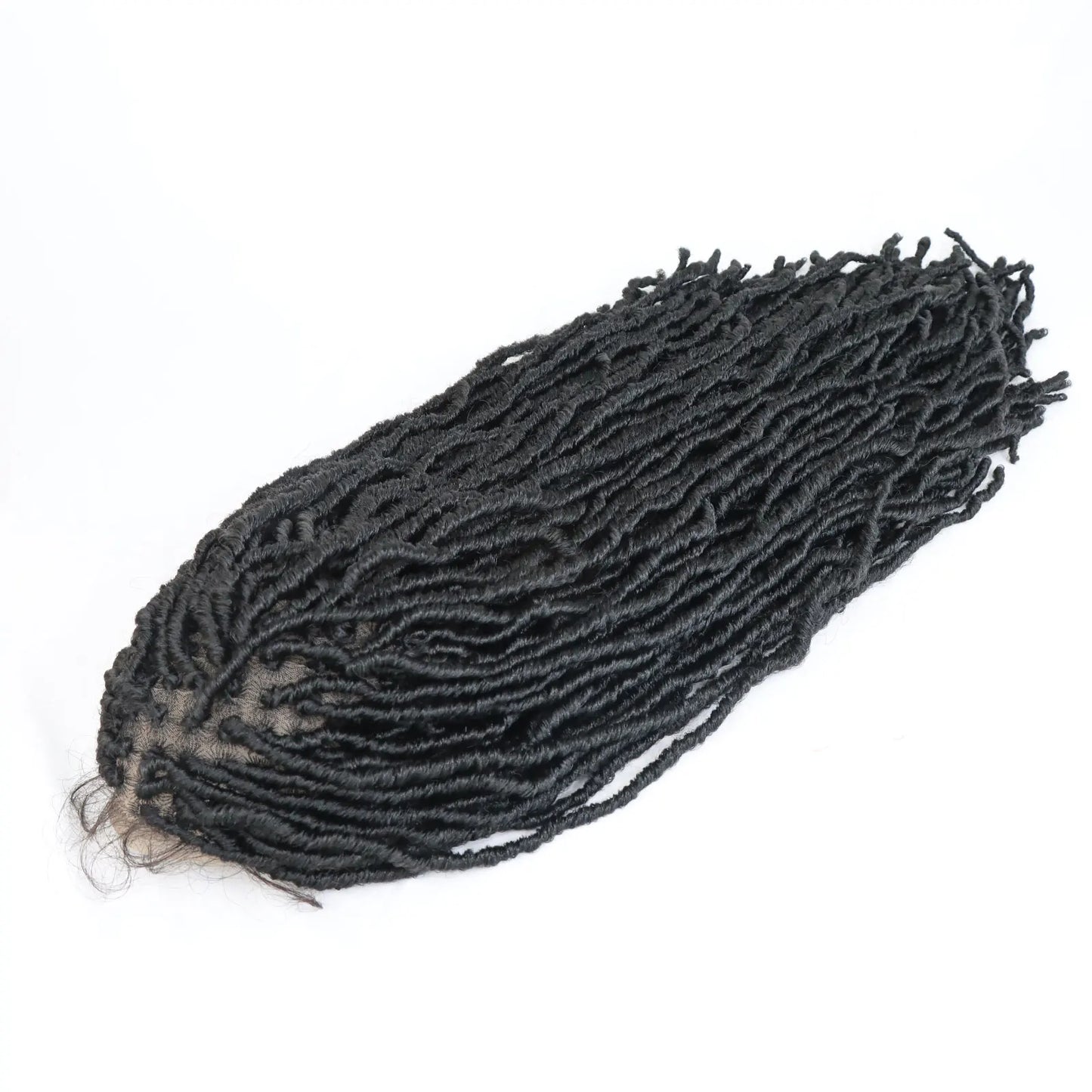 Braided Lace Front Wigs for Black Women 26inch Goddess Wavy Locs Crochet Braid Hair Soft Faux Locs Dreadlocks Synthetic Lace Wig