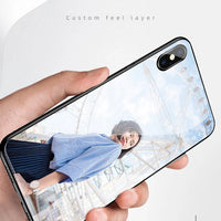 Custom Personalized Phone Cases For Apply iphone 11 Pro Max 6 6s Plus Clear Cover DIY Photo Picture Design Glass Silicone Fundas