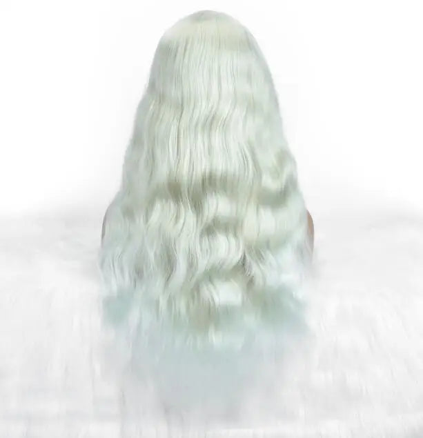 Wholesale Machine Made 28 Inch Long Natural Wave High Temperature Synthetic Hair Wigs 150% Density Unique Color Bangs Wig