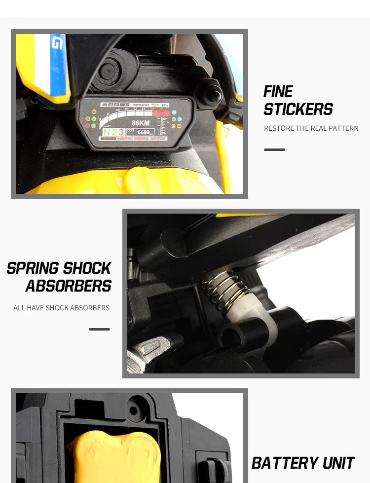 RC Motorcycles 1/6 Electric Motor RC Cars High Speed 4CH Remote Control Racing Motorcycle Drift Car Kids Xmas Festival Gift