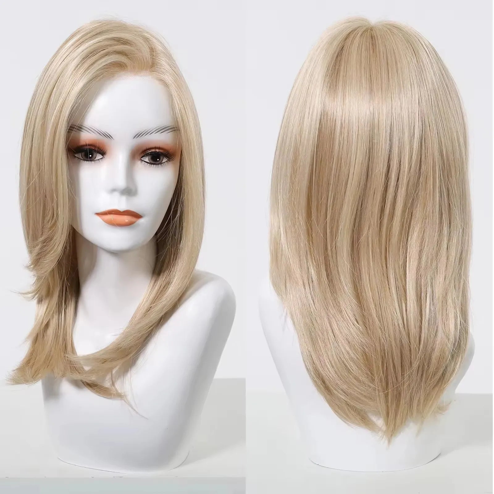 New Arrival High Quality Transparent Lace Synthetic Fiber Monofilament Mono Lace Wigs for Women Heat Resistant White Wig