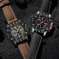 MEGIR Casual Watch Men Top Brand Luxury Chronograph Quartz Wristwatch Leather Strap Army Sport Watches Relogios Masculio 2130