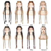 Hot Sale Synthetic Lace Wigs 32inch Long Box Braid Lace Wig Handmade Braided Synthetic Wigs for Women Hair Support Average Size