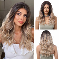 13*6 HD Lace Wig Synthetic Future Fiber Soft Wig Long Straight Mixed 180% Density Ombre Blonde Mixed Multi-Color Stripes