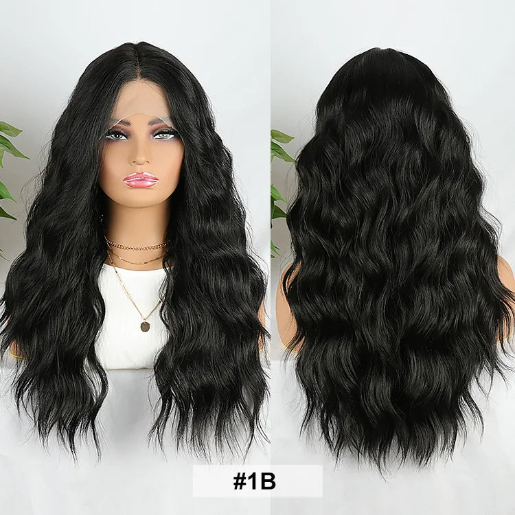 Julianna Lace Front Wig Highlight Ombre Colored Natural Hairline Heat Resistant Body Loose Deep Wave Synthetic Lace Frontal Wig