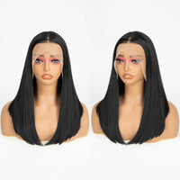 Wholesale 13*4 Premium Lace Long Straight Heat-Friendly Synthetic Glueless Lace Front Wigs High Temperature Fiber for Women