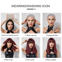 Transparent Lace Synthetic Lace High Quality Synthetic Synthetic Hair Short Wigs Curly Wigs Rose Net Wig