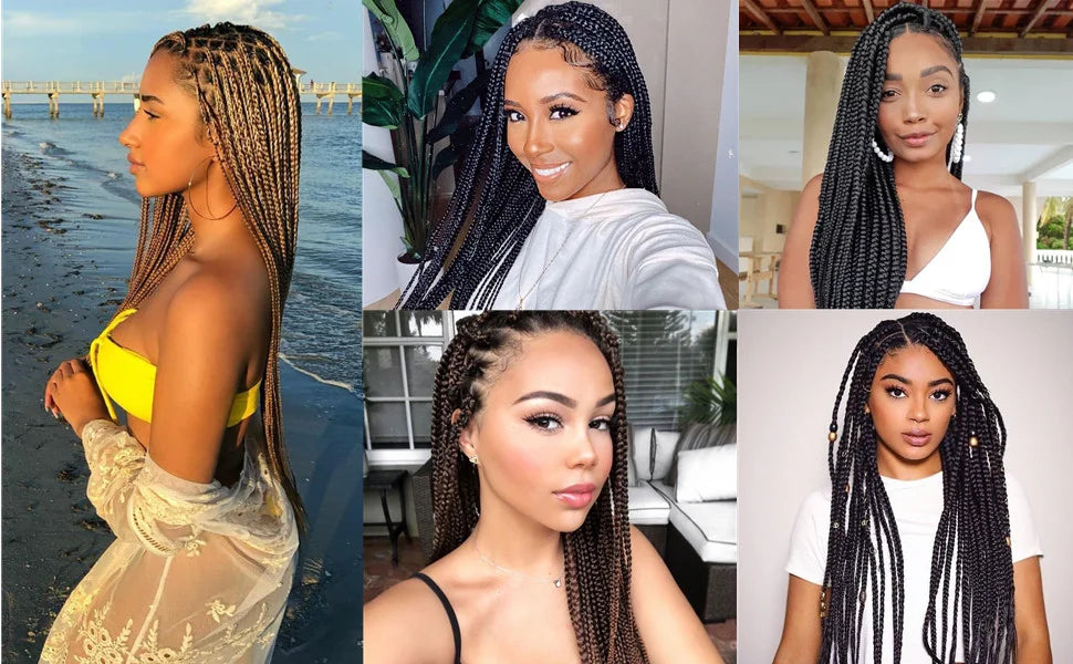 Easy Jumbo Braids Hair Extensions Pre Stretched Braiding Hair Afro Synthetic Hair Strand Braid Hot Water Set 12/16/26/30/36 Inch