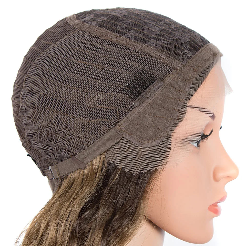 Synthetic Wigs Cosplay Loose Wave Hair Lace Front Wigs For Women Ombre Brown Water Wave 42 Inch Curly Hair Heat Resistant Wig