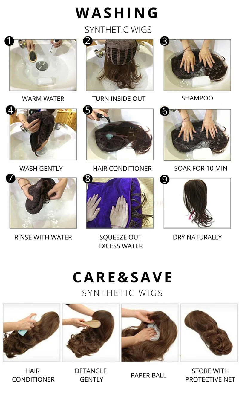 VICWIG Synthetic Hair Long Wavy Purple Green Black Blue Brown Cosplay Wig with Bangs for Women