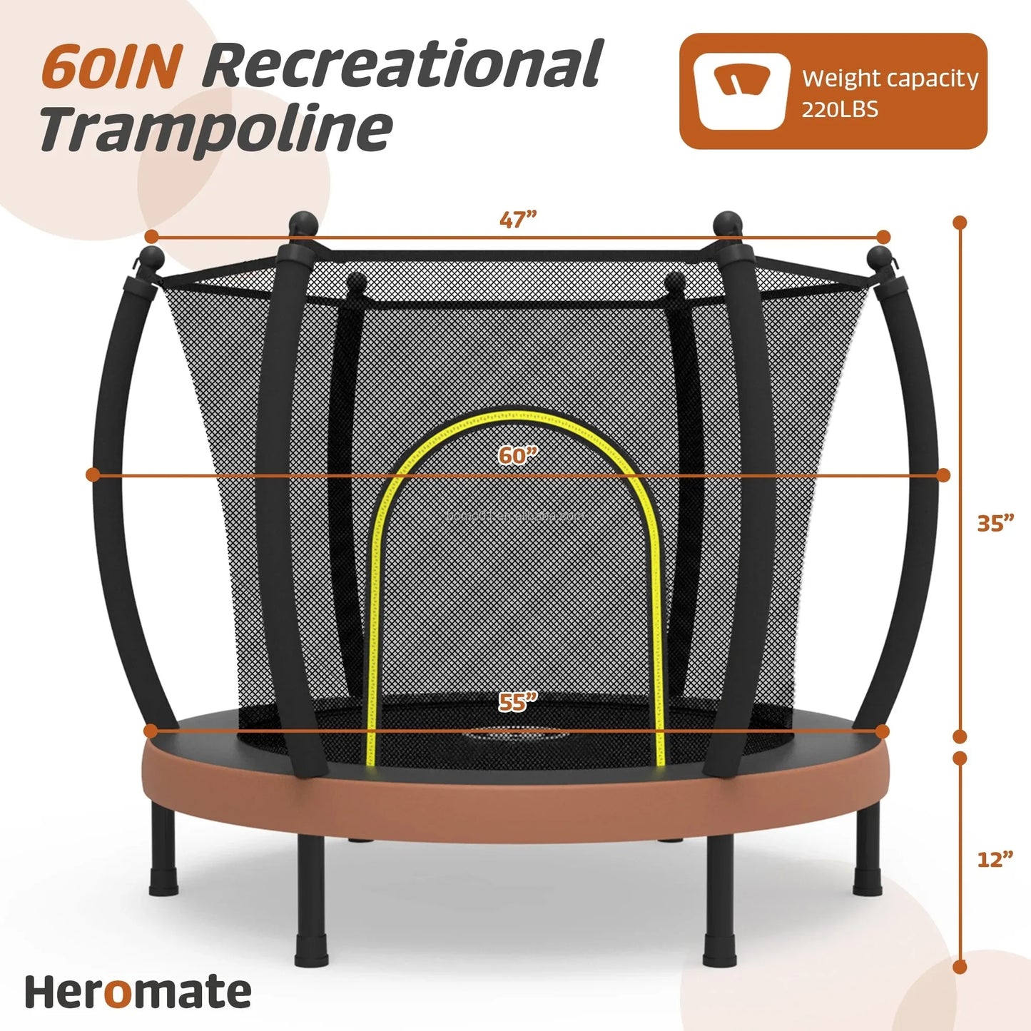 Zoshine Outdoor Sports Trampoline Children Trampoline 60inch Sports Fitness Supplies Toys for Children