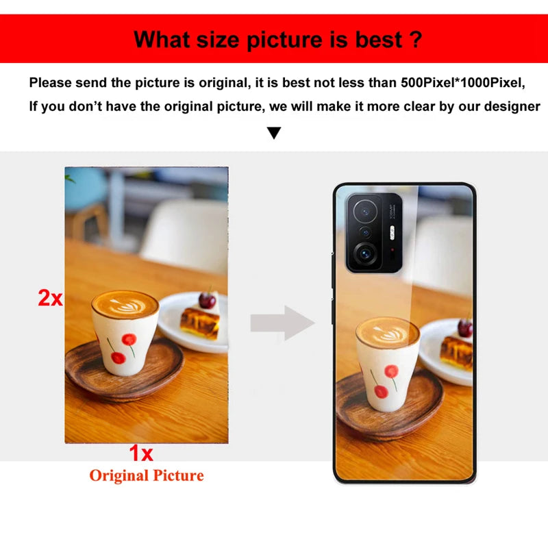 Custom Personalized Phone Cases For Apply iphone 11 Pro Max 6 6s Plus Clear Cover DIY Photo Picture Design Glass Silicone Fundas